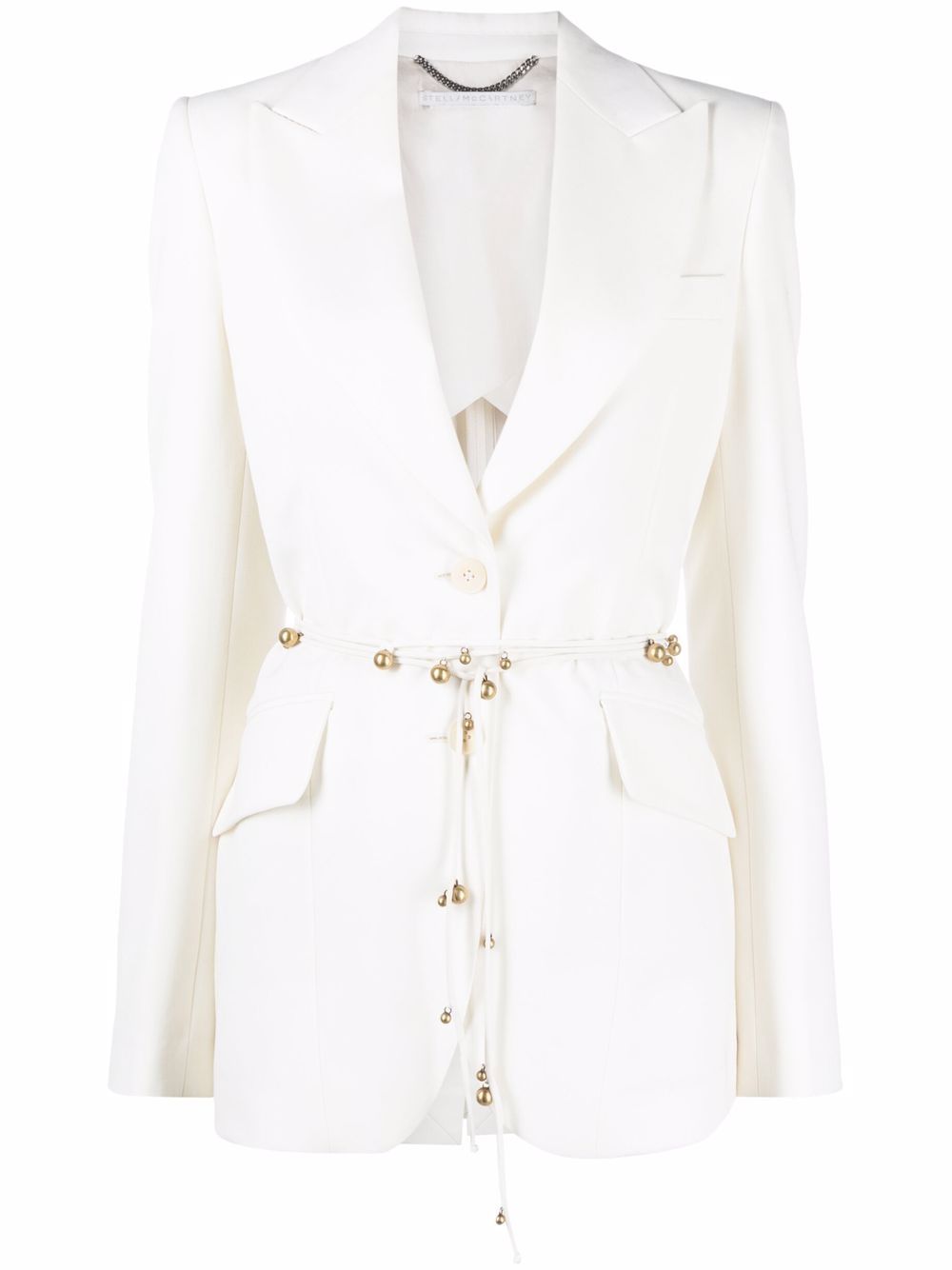 Stella McCartney 斯特拉·麦卡特尼 吊饰细节尖翻领西装夹克 - 中性色