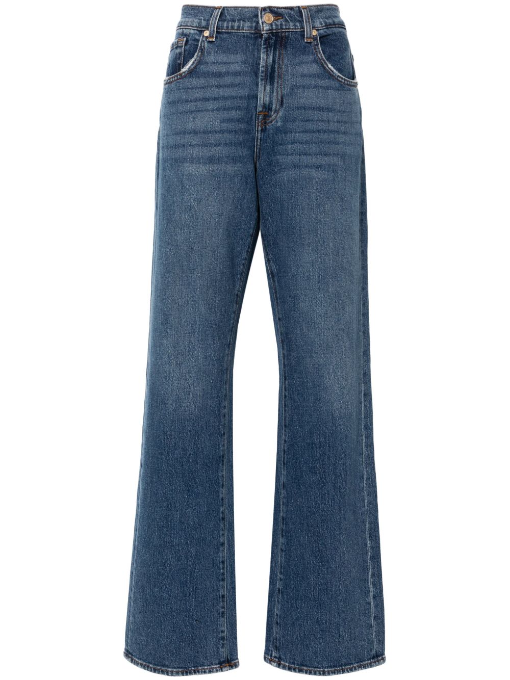 7 For All Mankind Tess 高腰直筒牛仔裤 - 蓝色