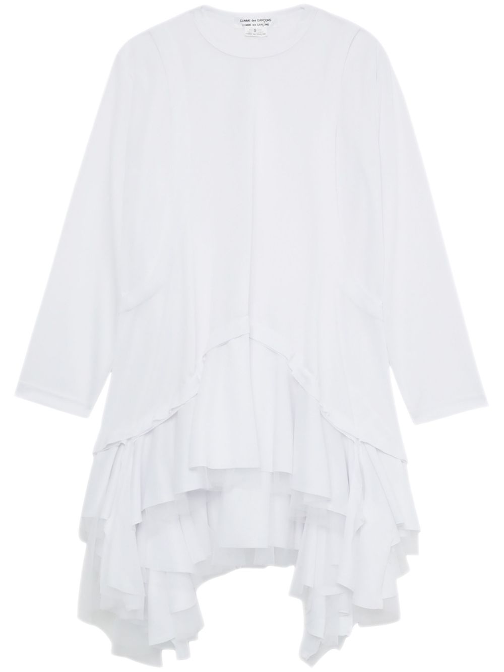 Comme Des Garçons Comme Des Garçons 圆领分层式T恤式连衣裙 - 白色