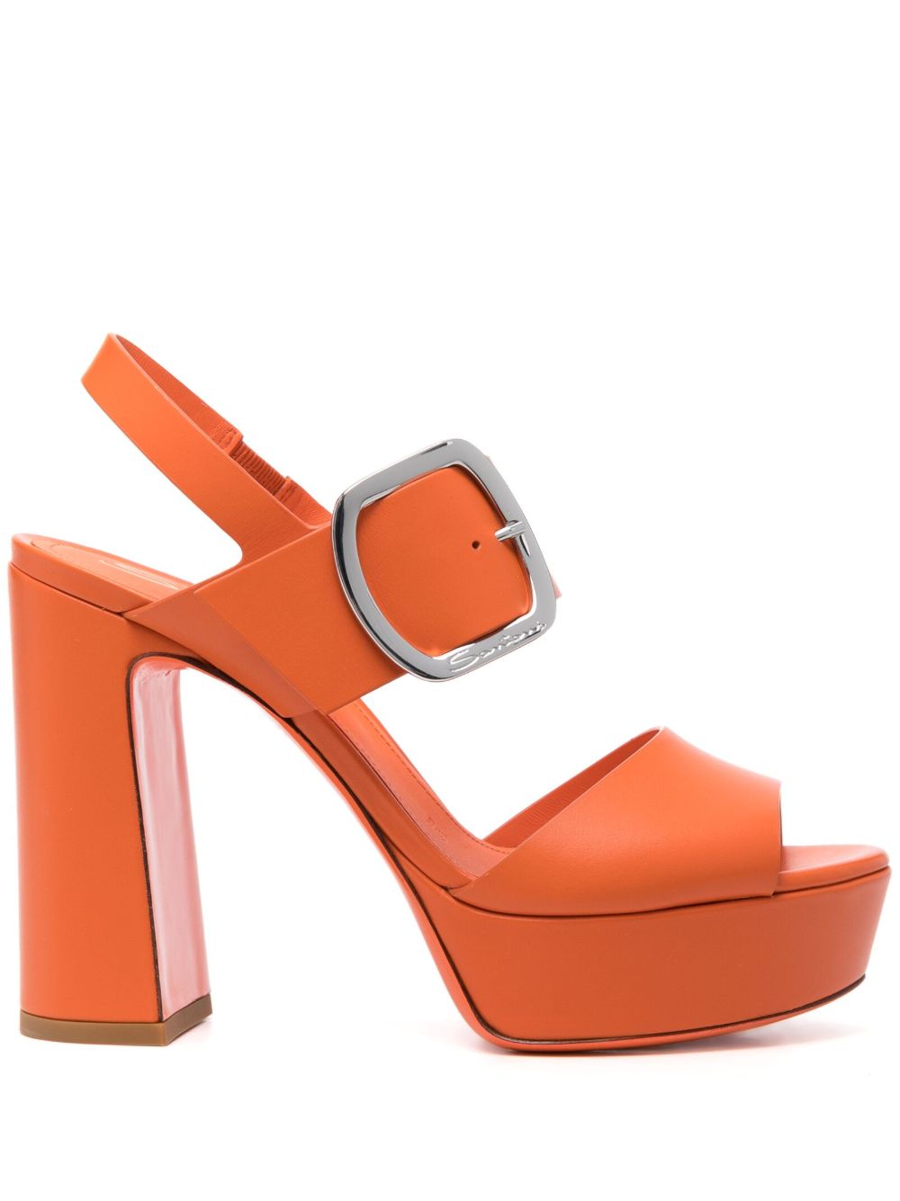 Santoni 粗高跟凉鞋 - 橘色