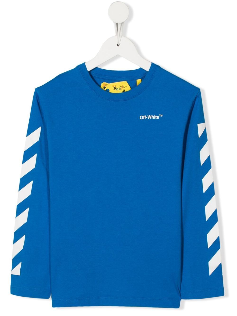 Off-White Kids logo印花长袖T恤 - 蓝色