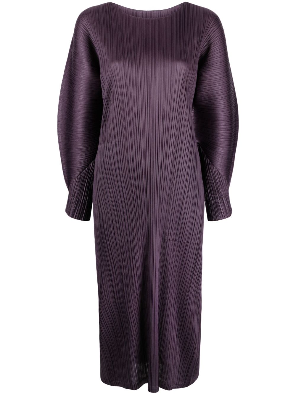 Pleats Please Issey Miyake November 细褶中长连衣裙 - 紫色