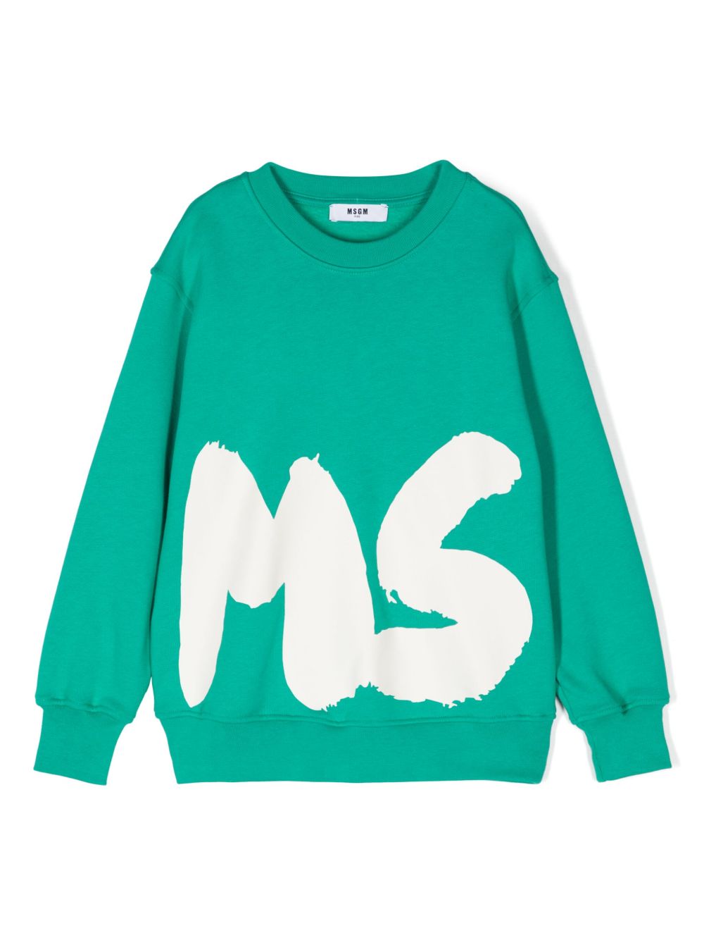 MSGM Kids logo印花卫衣 - 绿色