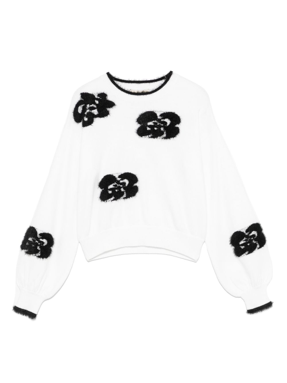 TWINSET Kids 花卉刺绣卫衣 - 白色