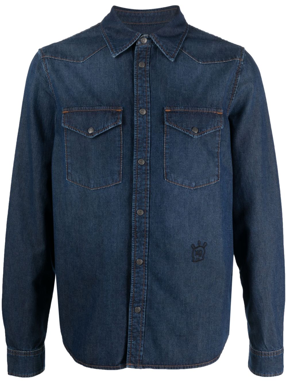 Zadig&Voltaire Stan Skull XO 牛仔衬衫 - 蓝色