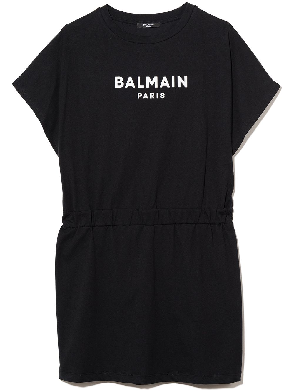 Balmain Kids logo印花棉连衣裙 - 黑色
