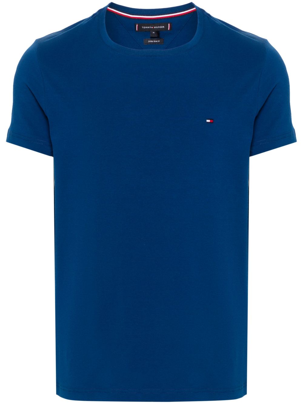 Tommy Hilfiger logo刺绣棉T恤 - 蓝色