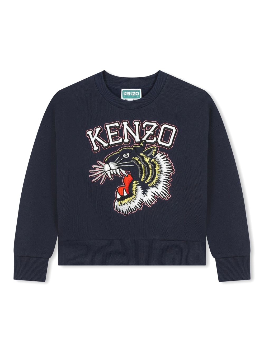 Kenzo Kids logo刺绣卫衣 - 蓝色