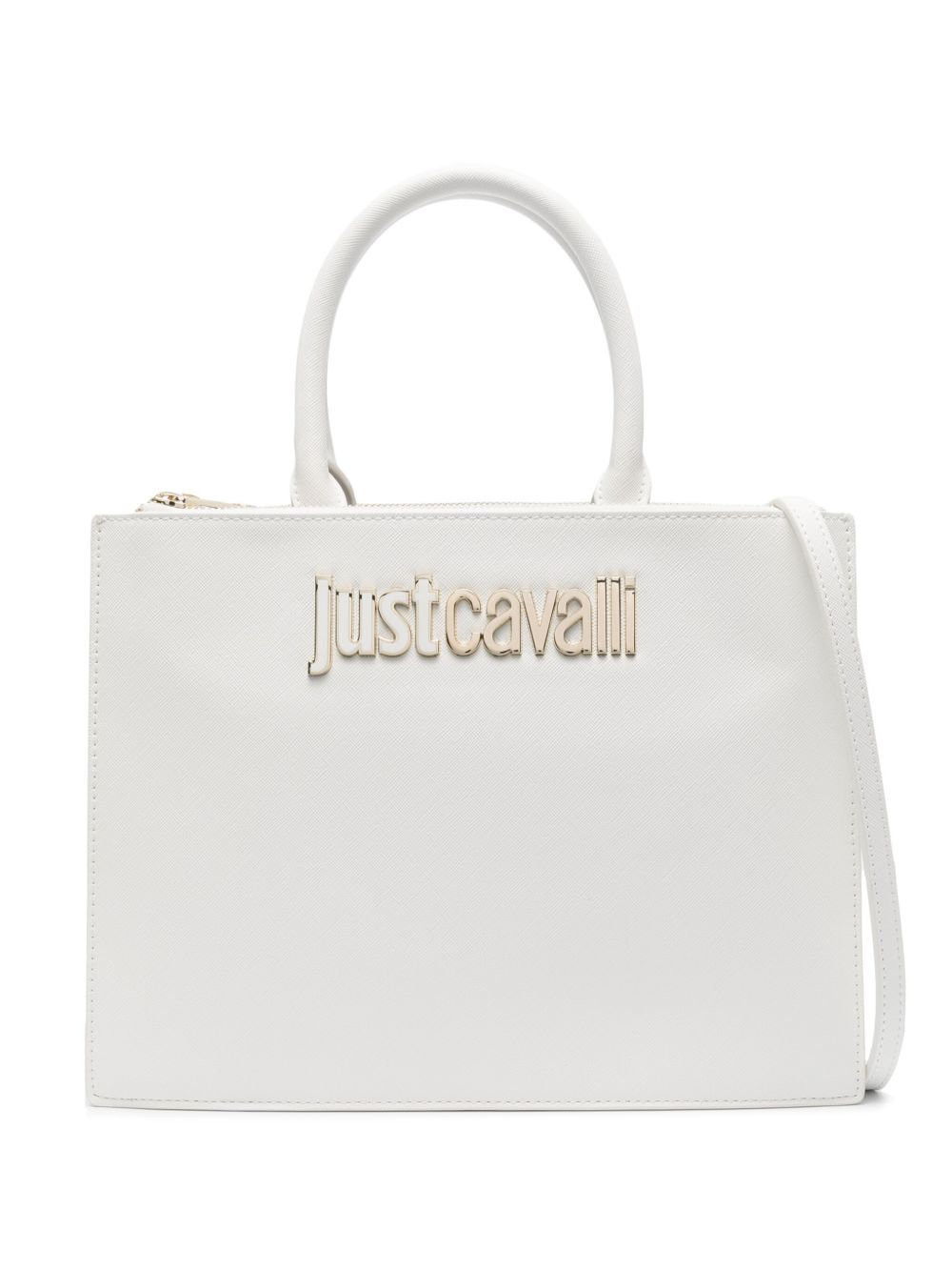 Just Cavalli Range B logo字母手提包 - 白色
