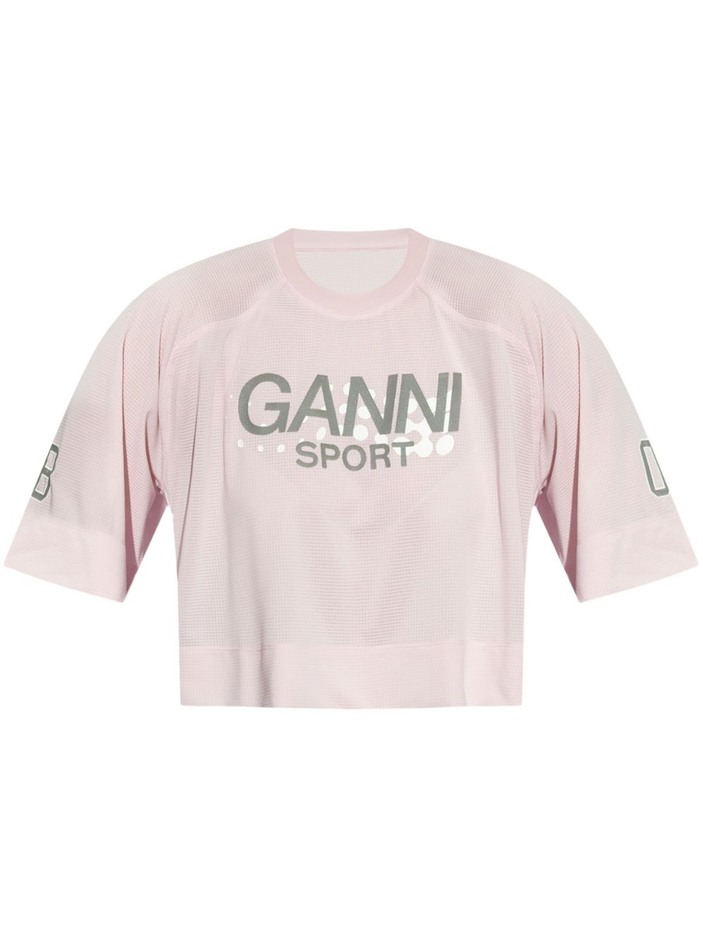 GANNI logo运动短款上衣 - 粉色