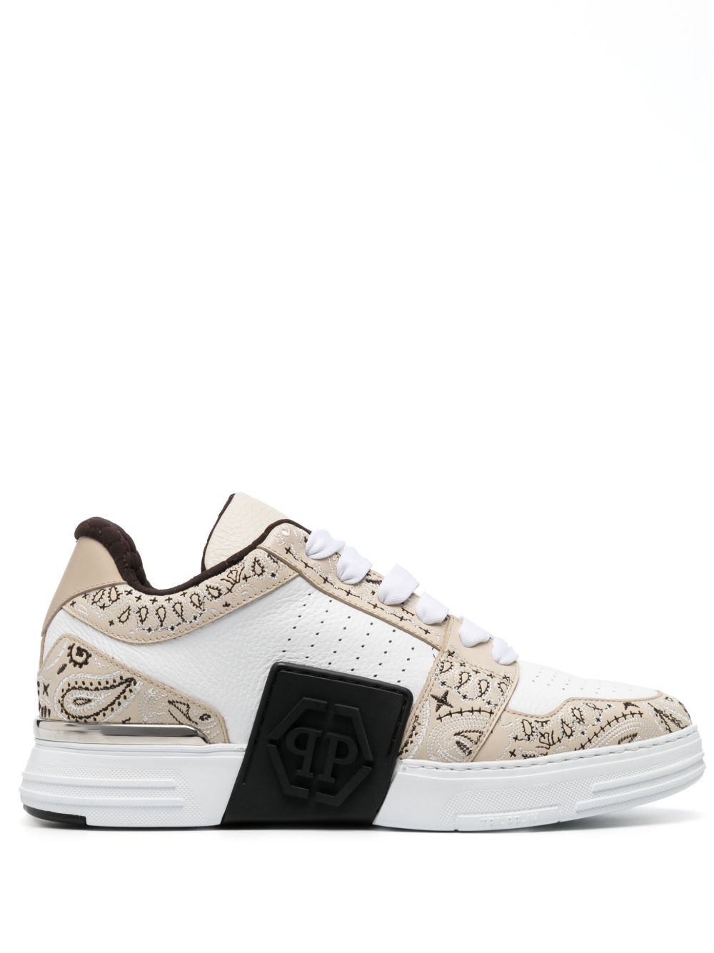 Philipp Plein Royal Street 佩斯理印花低帮运动鞋 - 白色