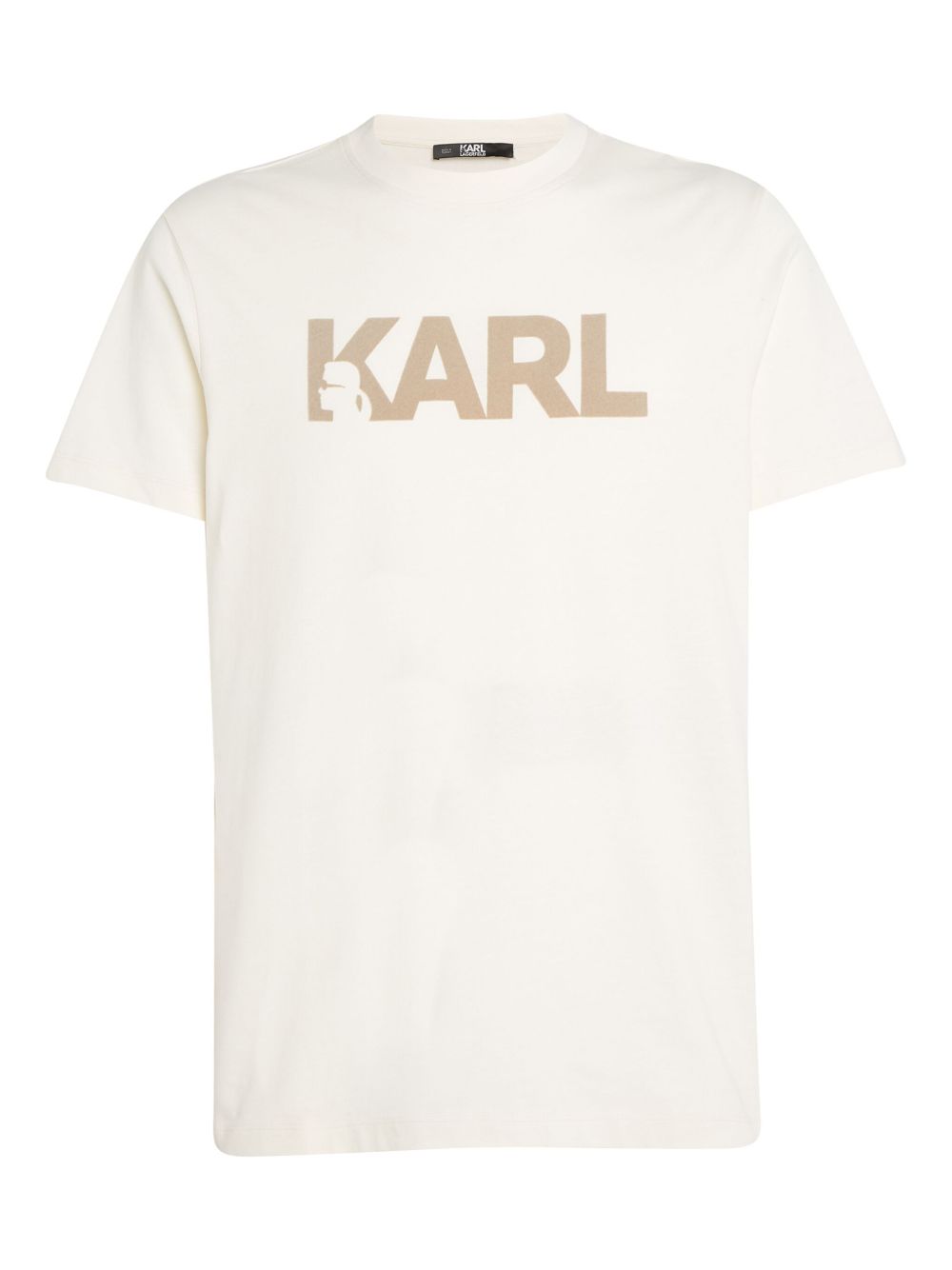 Karl Lagerfeld 植绒logo棉T恤 - 白色