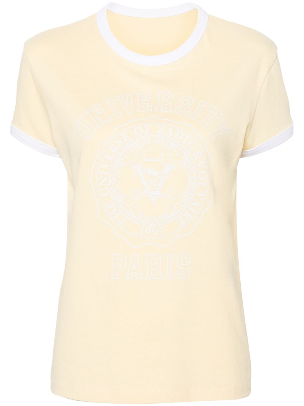 Zadig&Voltaire Walk University Diamanté T恤 - 黄色