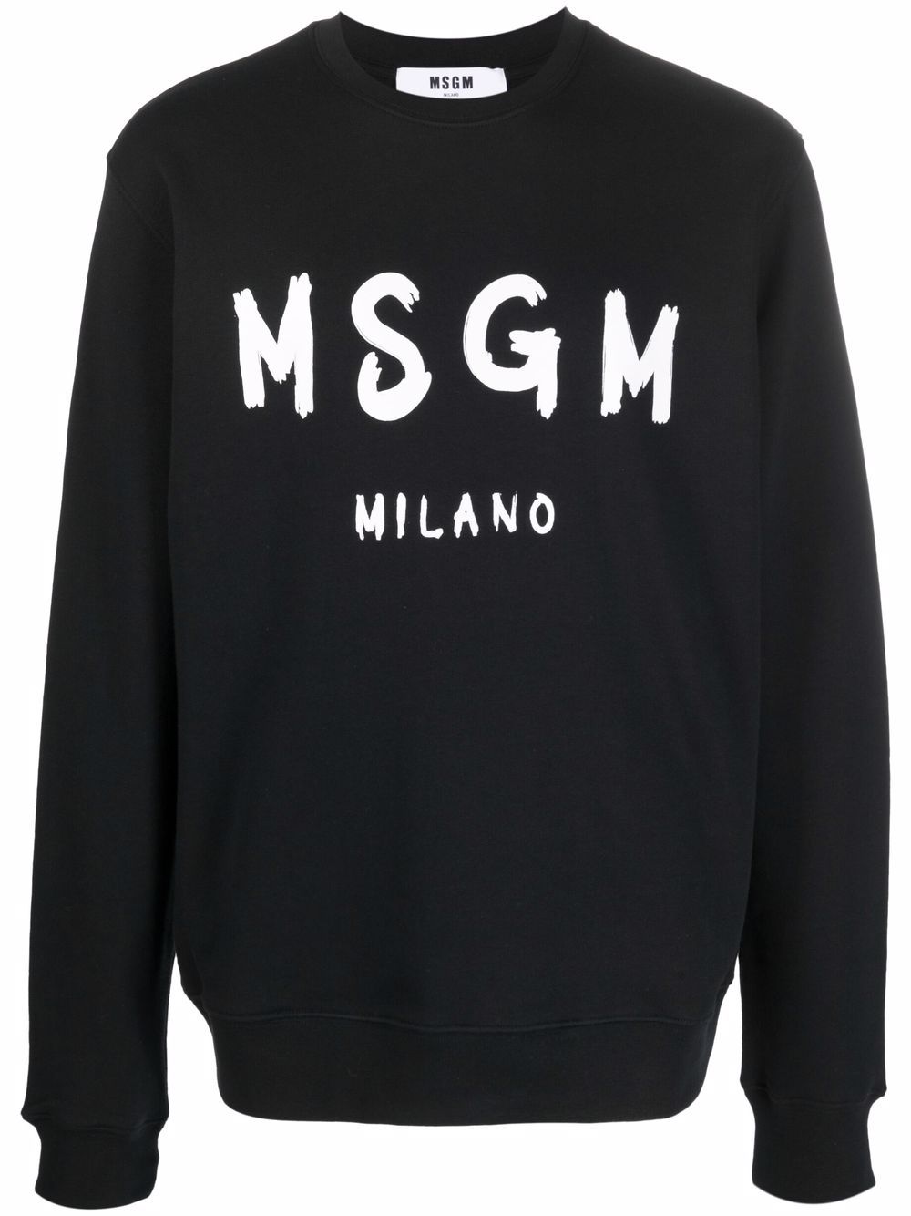 MSGM logo印花圆领卫衣 - 黑色