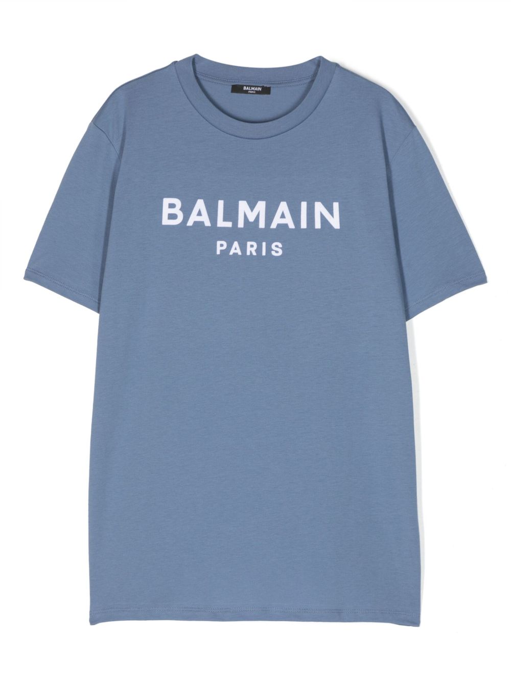 Balmain Kids logo印花棉T恤 - 蓝色