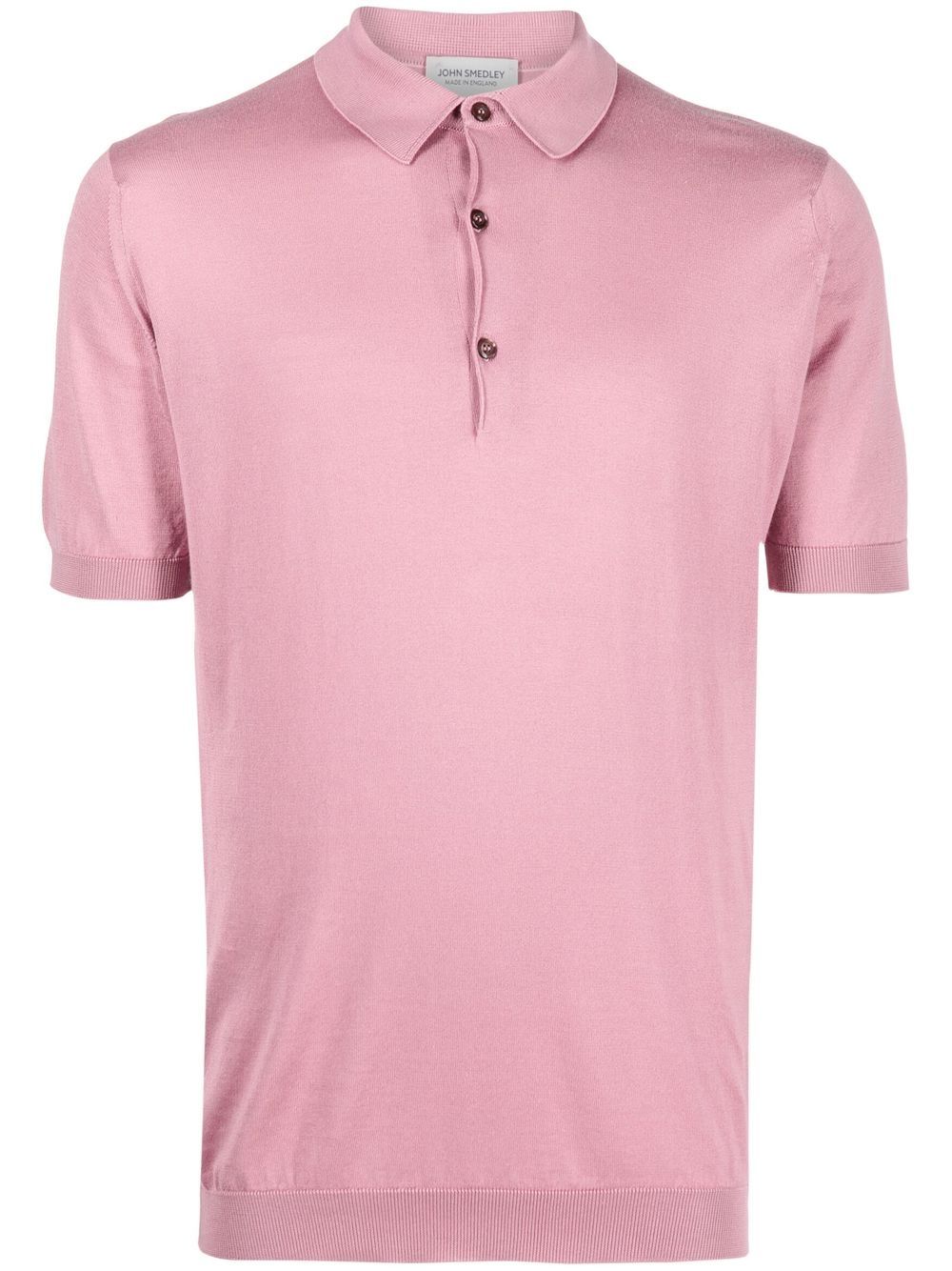 John Smedley 密织短袖polo衫 - 粉色
