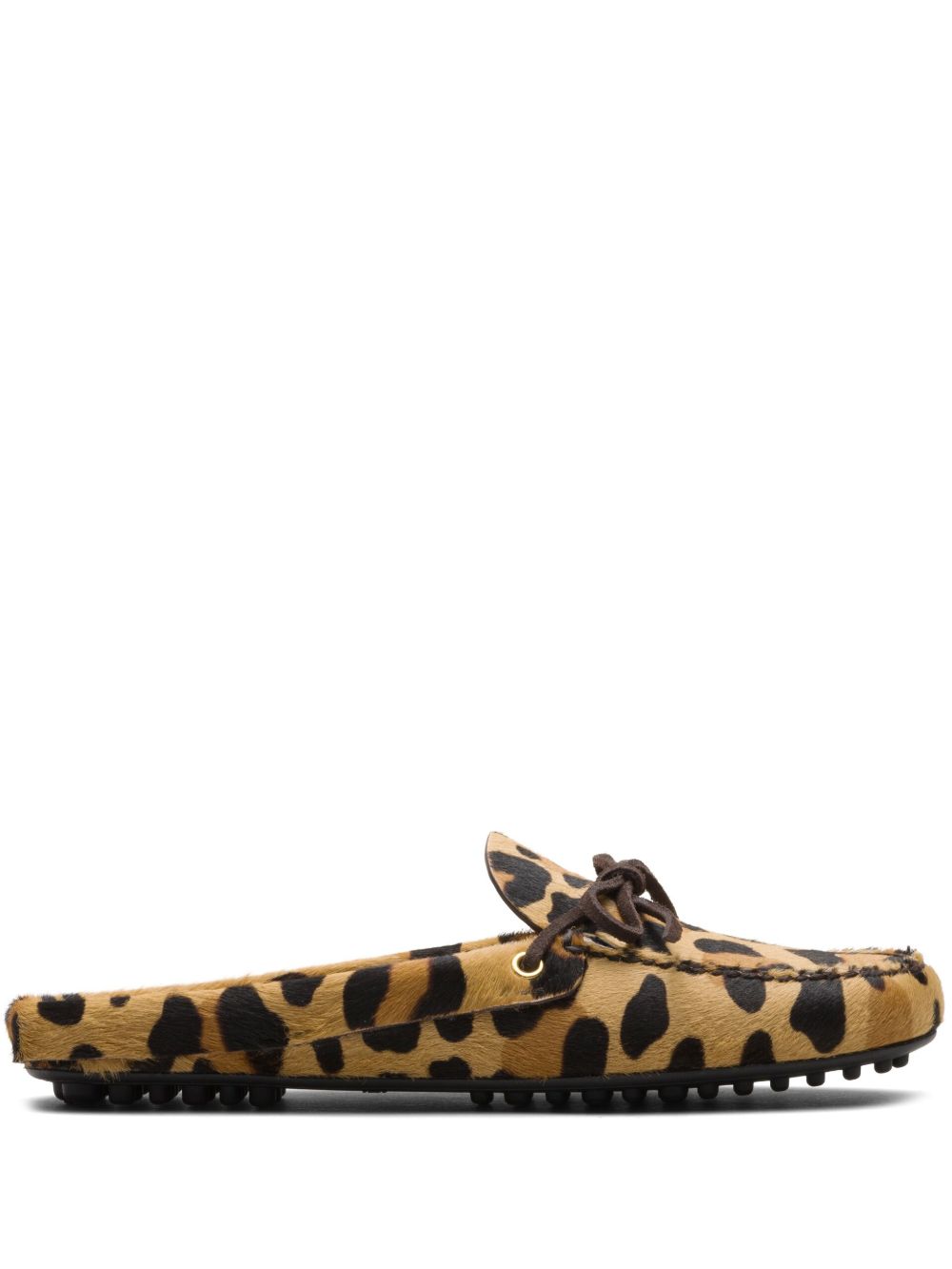 Car Shoe 豹纹平底鞋 - 褐色
