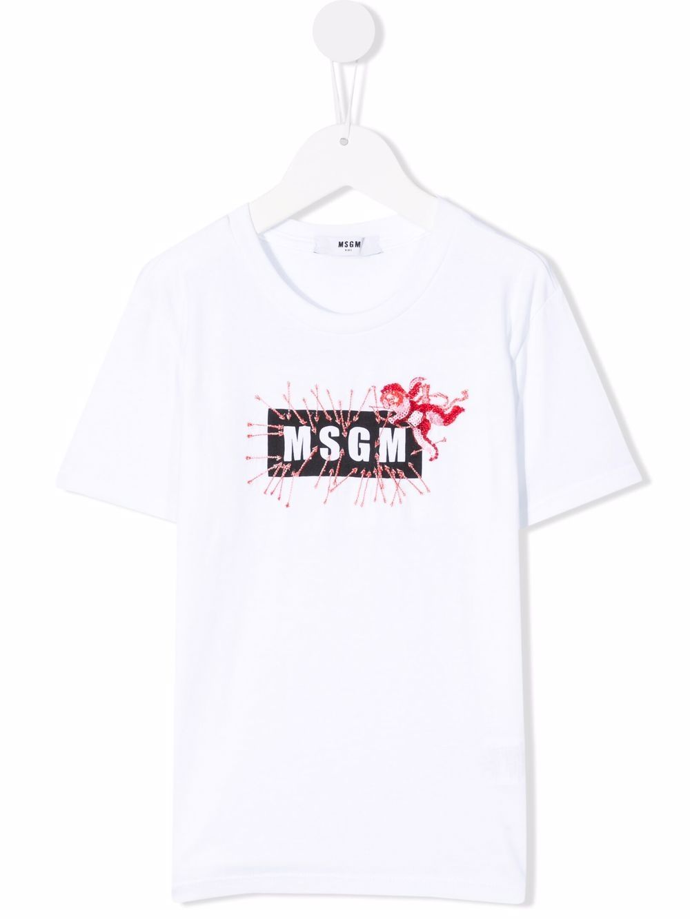 MSGM Kids logo印花T恤 - 白色