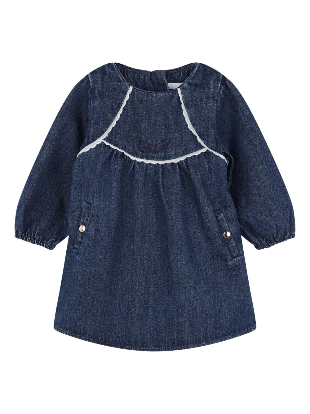 Chloé Kids 长袖棉连衣裙套装 - 蓝色