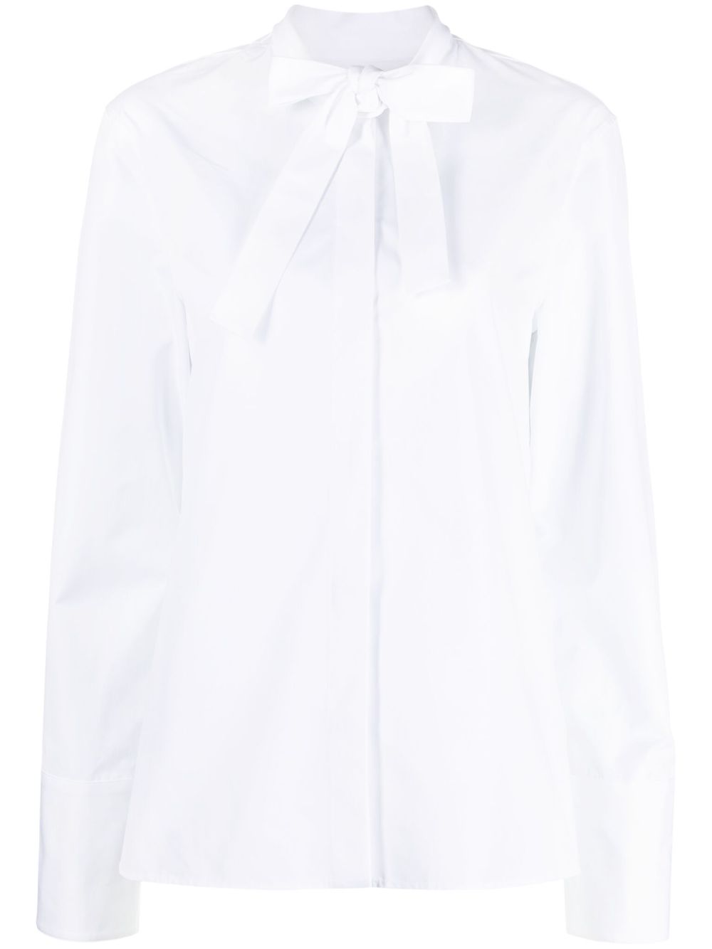 Jil Sander 蝴蝶结细节棉衬衫 - 白色