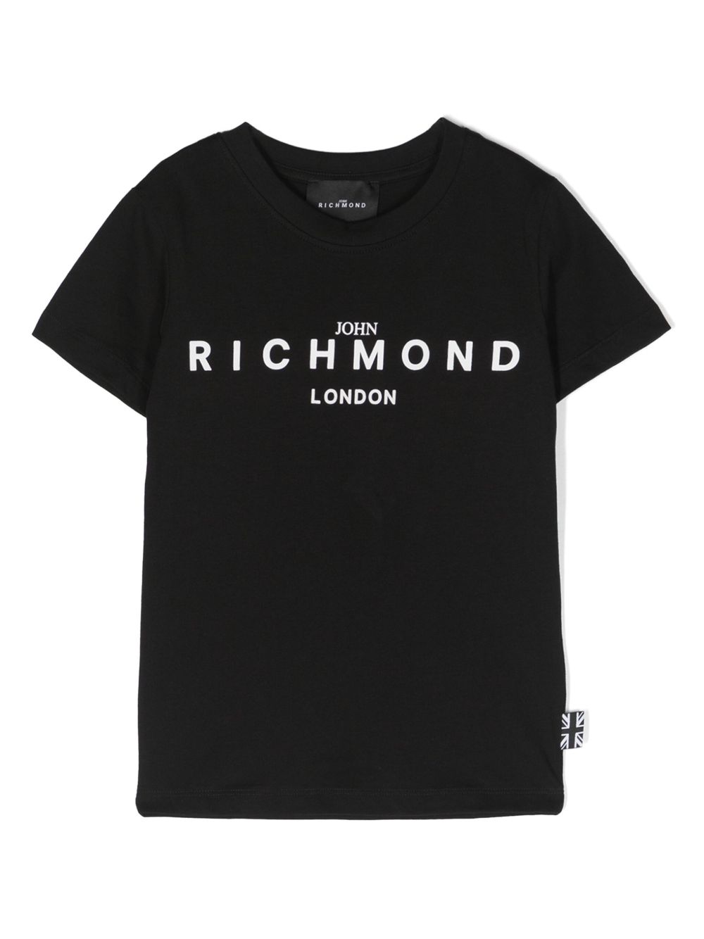 John Richmond Junior logo印花棉T恤 - 黑色