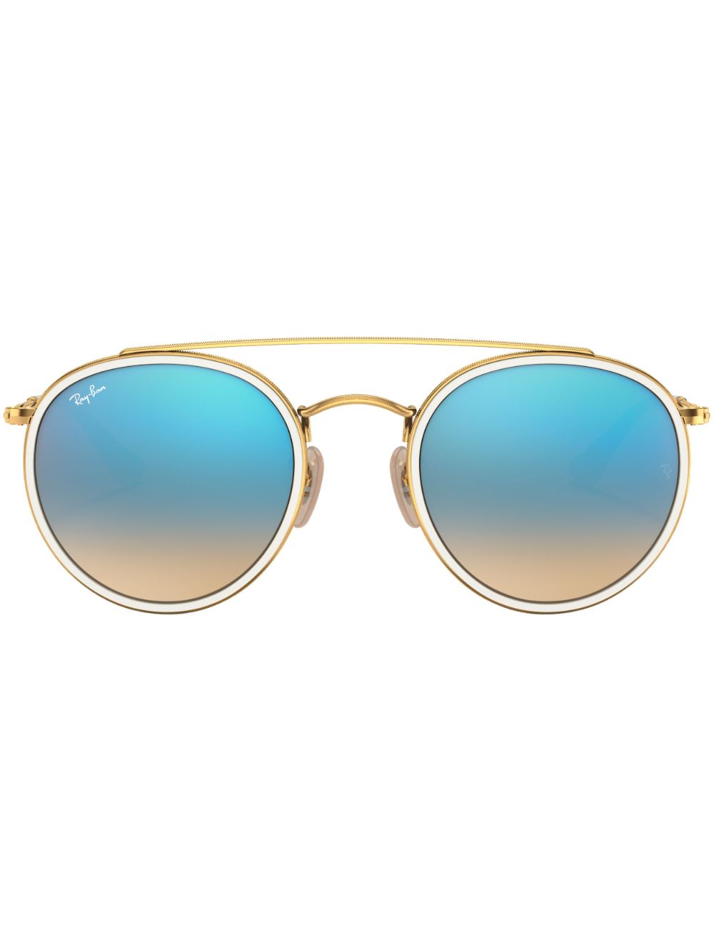 Ray-Ban Round Double Bridge太阳眼镜 - 金色