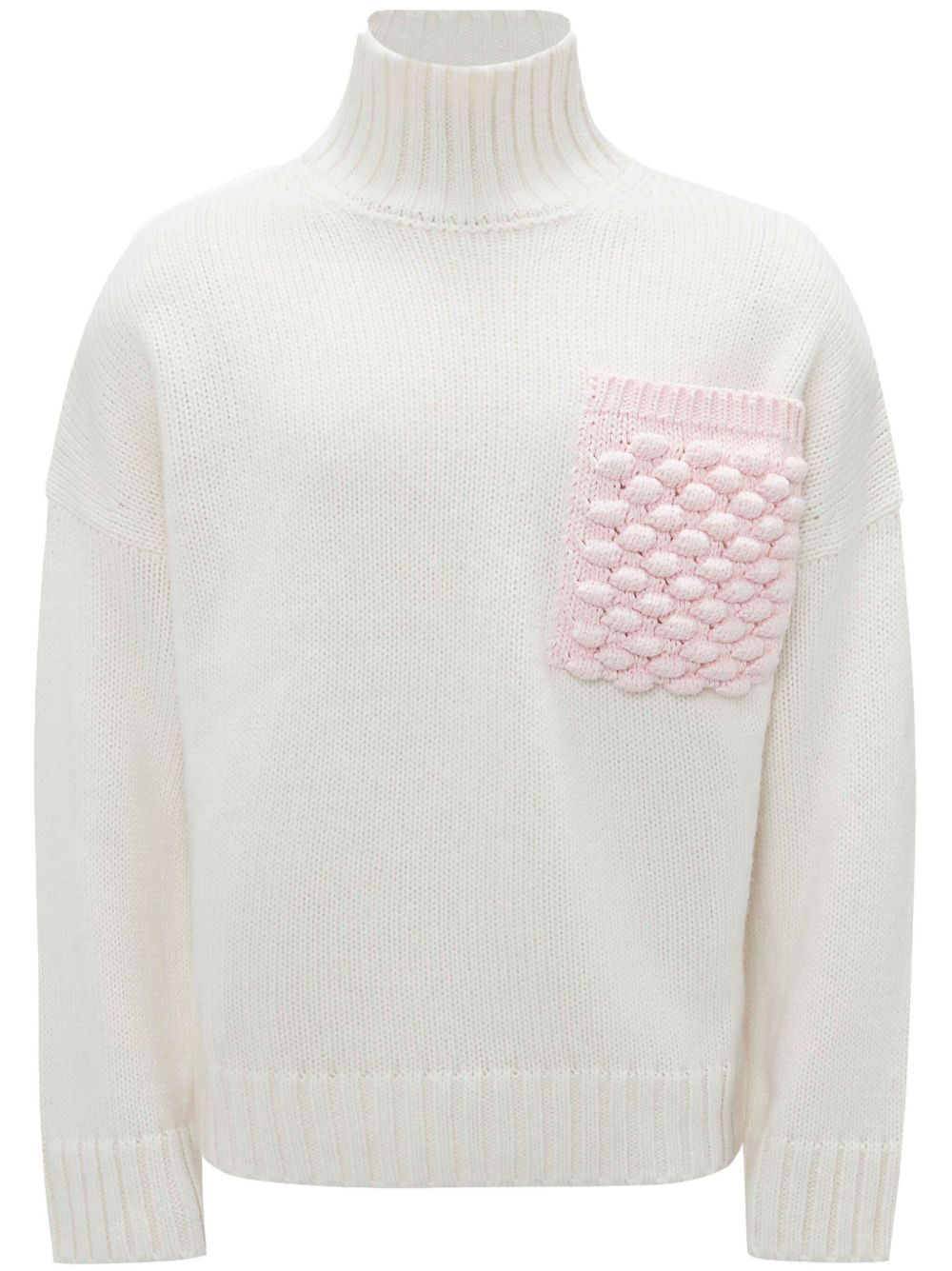 JW Anderson 高领垮肩毛衣 - 白色
