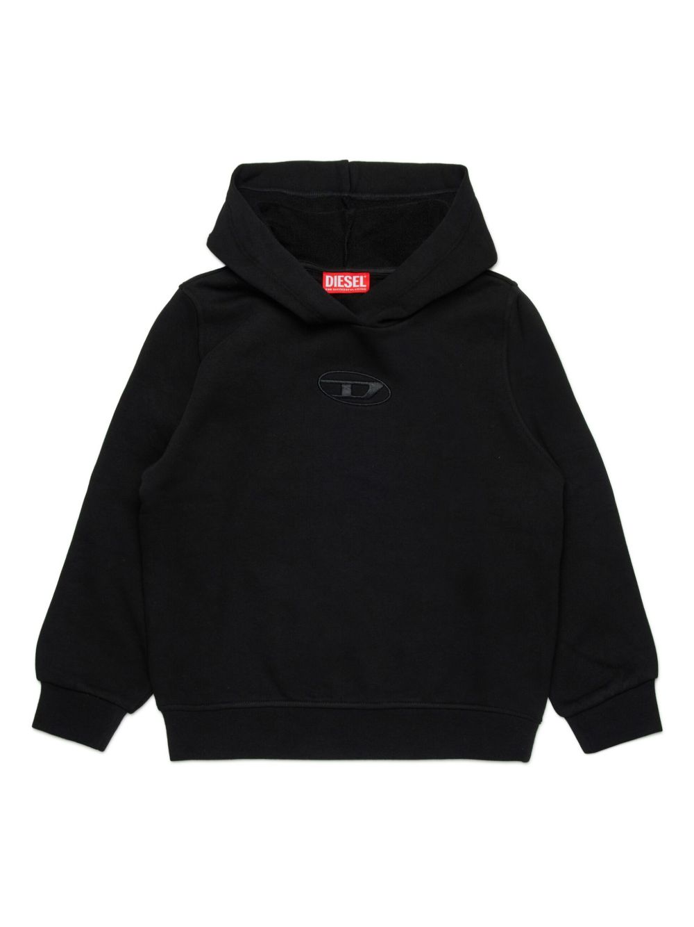 Diesel Kids Oval D 棉连帽衫 - 黑色