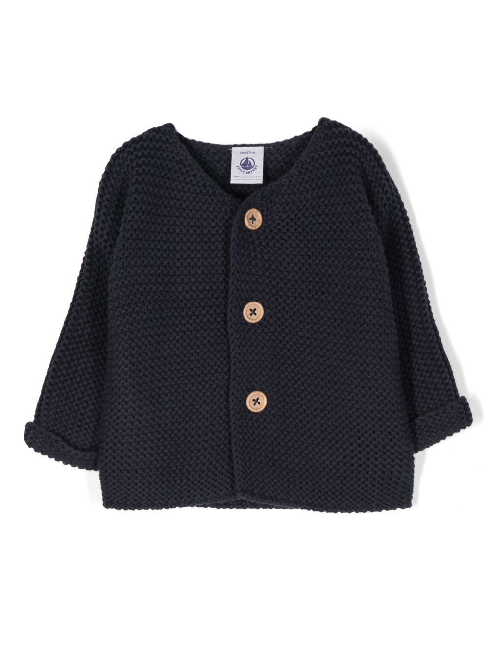 Petit Bateau 排扣经编针织开衫 - 蓝色