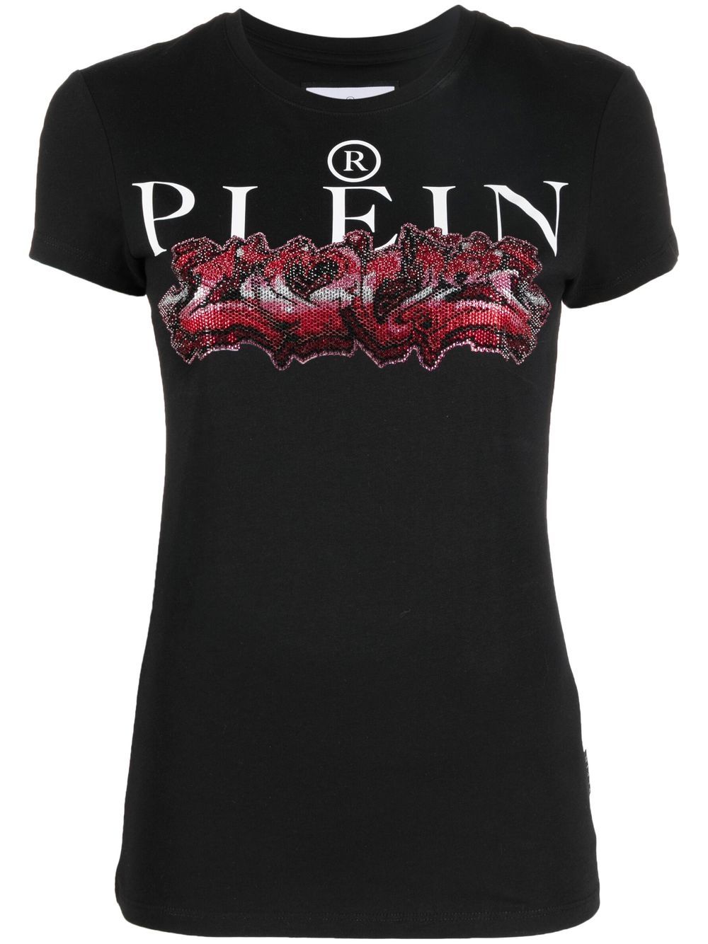 Philipp Plein logo印花短袖T恤 - 黑色