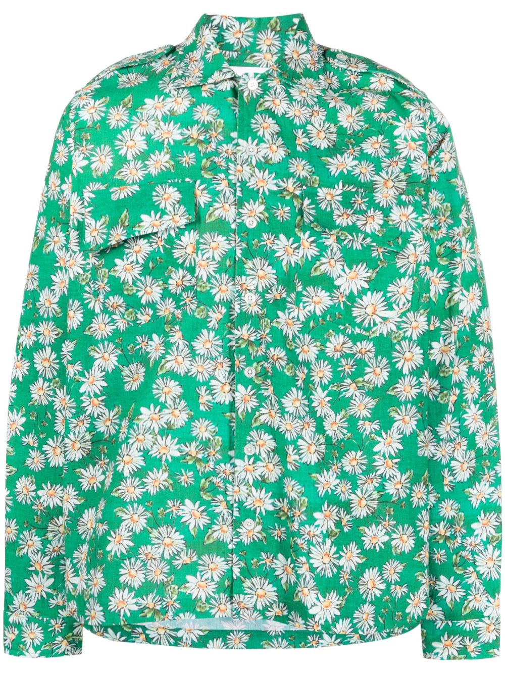 RHUDE 雏菊印花长袖衬衫 - 绿色