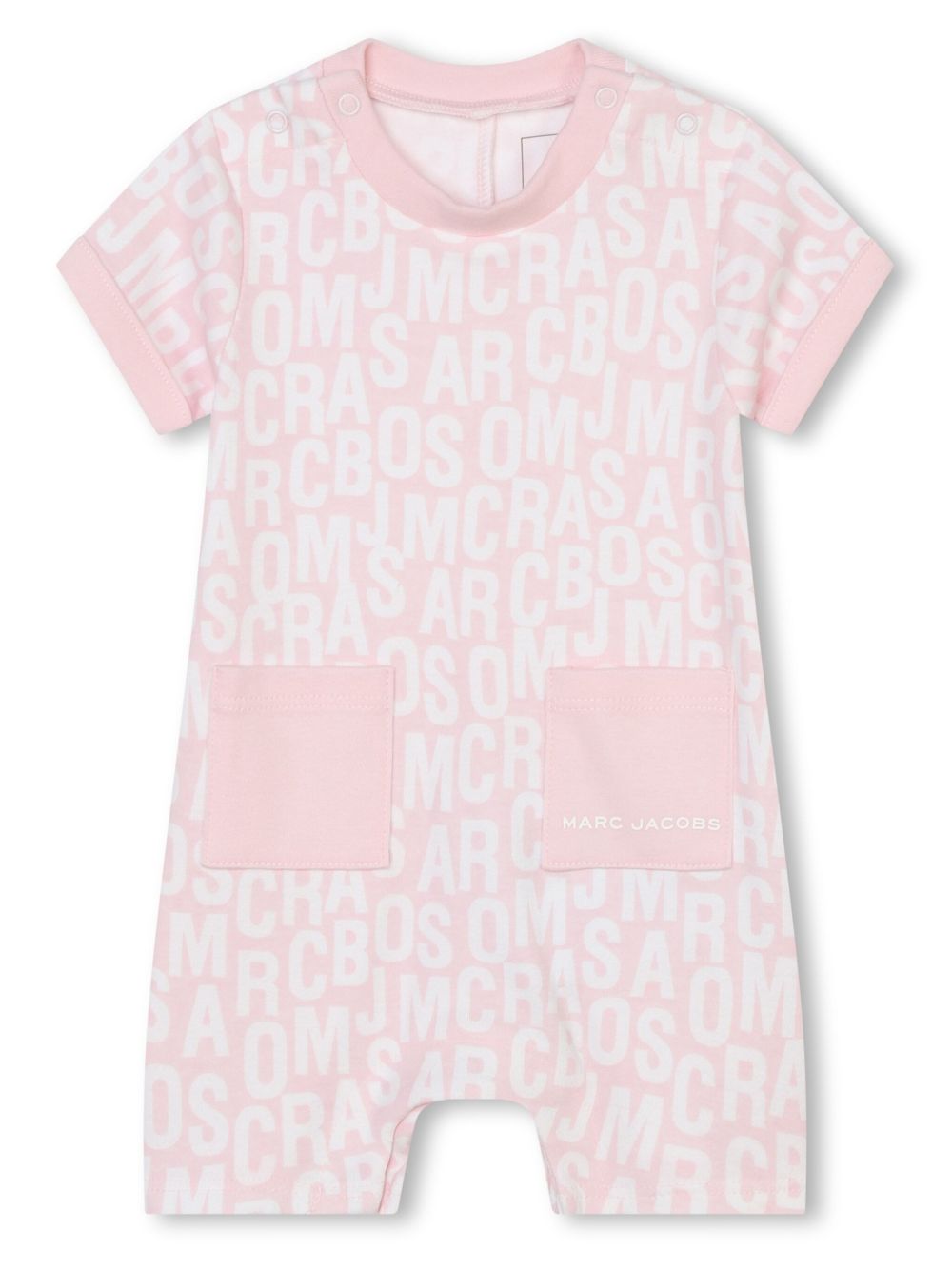 Marc Jacobs Kids logo印花棉连体衣 - 粉色
