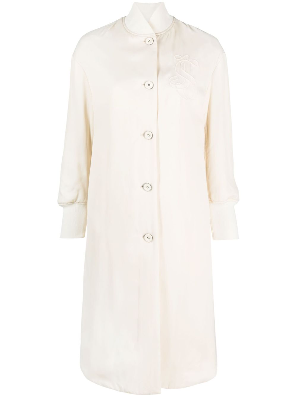 Jil Sander logo贴花飞行员夹克 - 白色