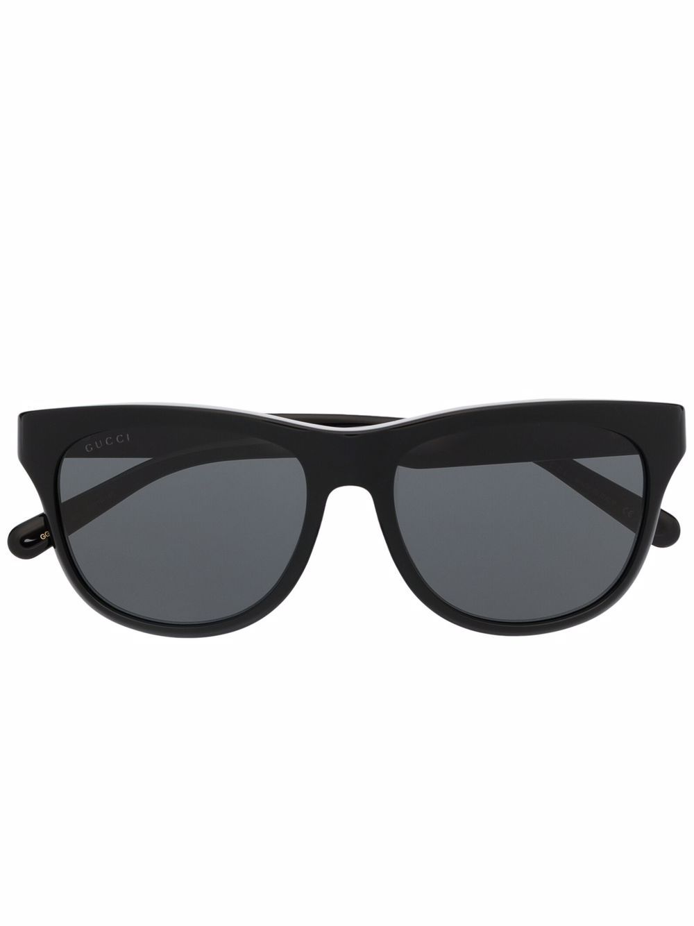 Gucci Eyewear logo方框太阳眼镜 - 黑色