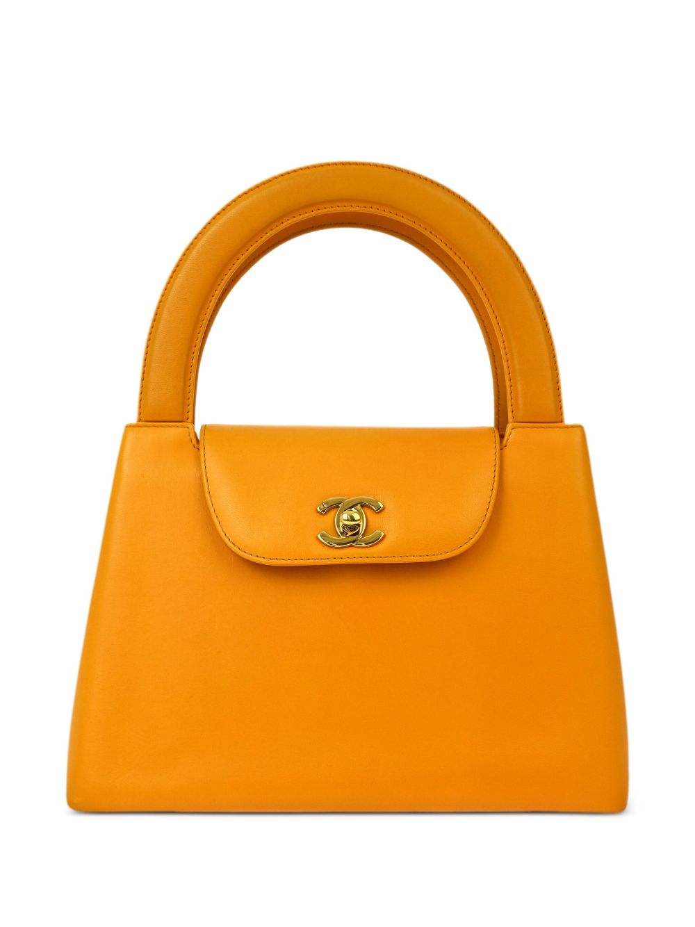 CHANEL Pre-Owned CC 顶置手柄手提包（1998年典藏款） - 橘色