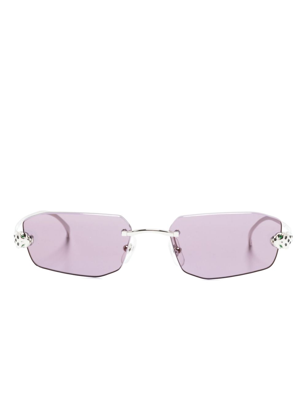 Cartier Eyewear 几何形镜框太阳眼镜 - 银色