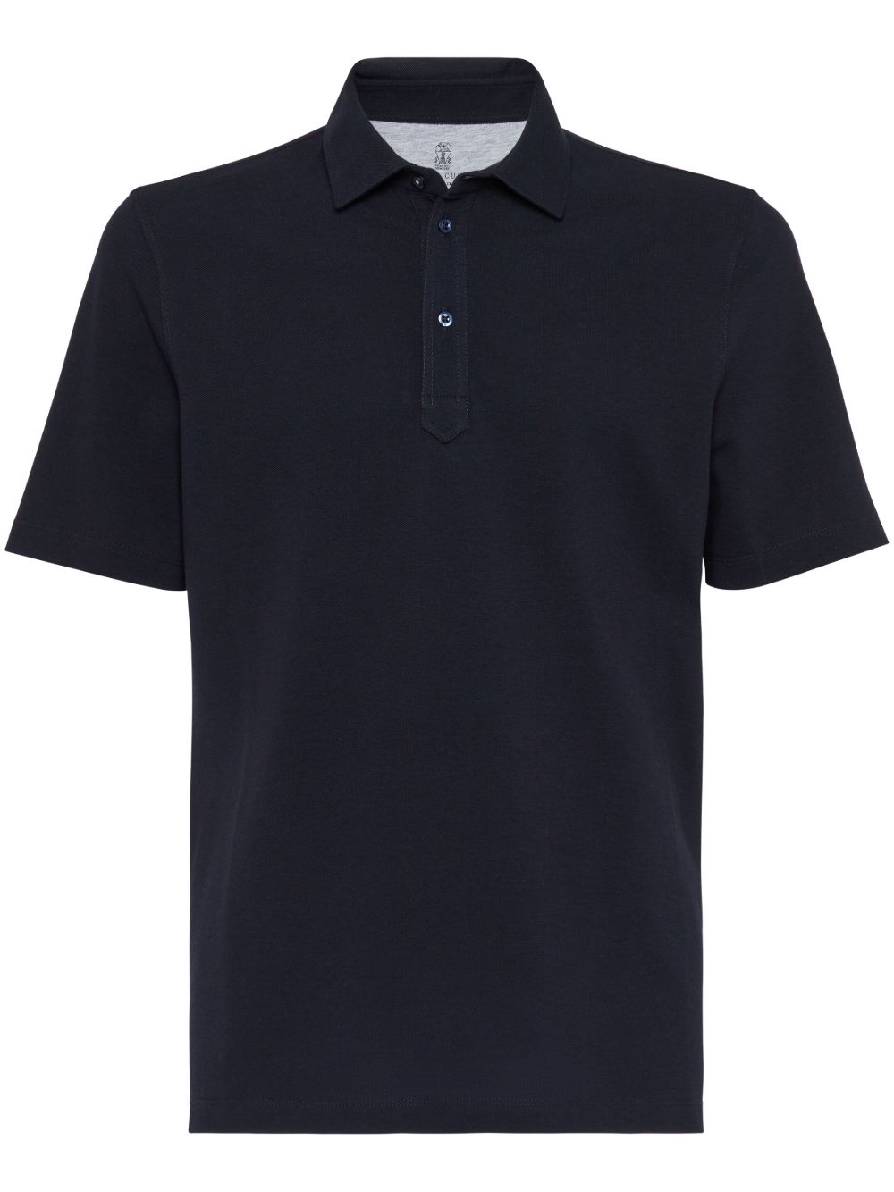 Brunello Cucinelli 搭扣亚麻polo衫 - 蓝色