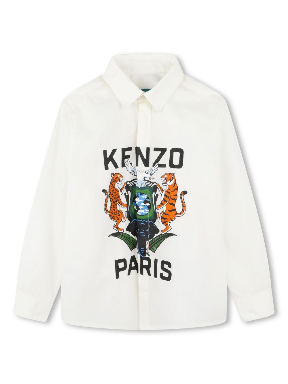 Kenzo Kids 图案印花衬衫 - 白色