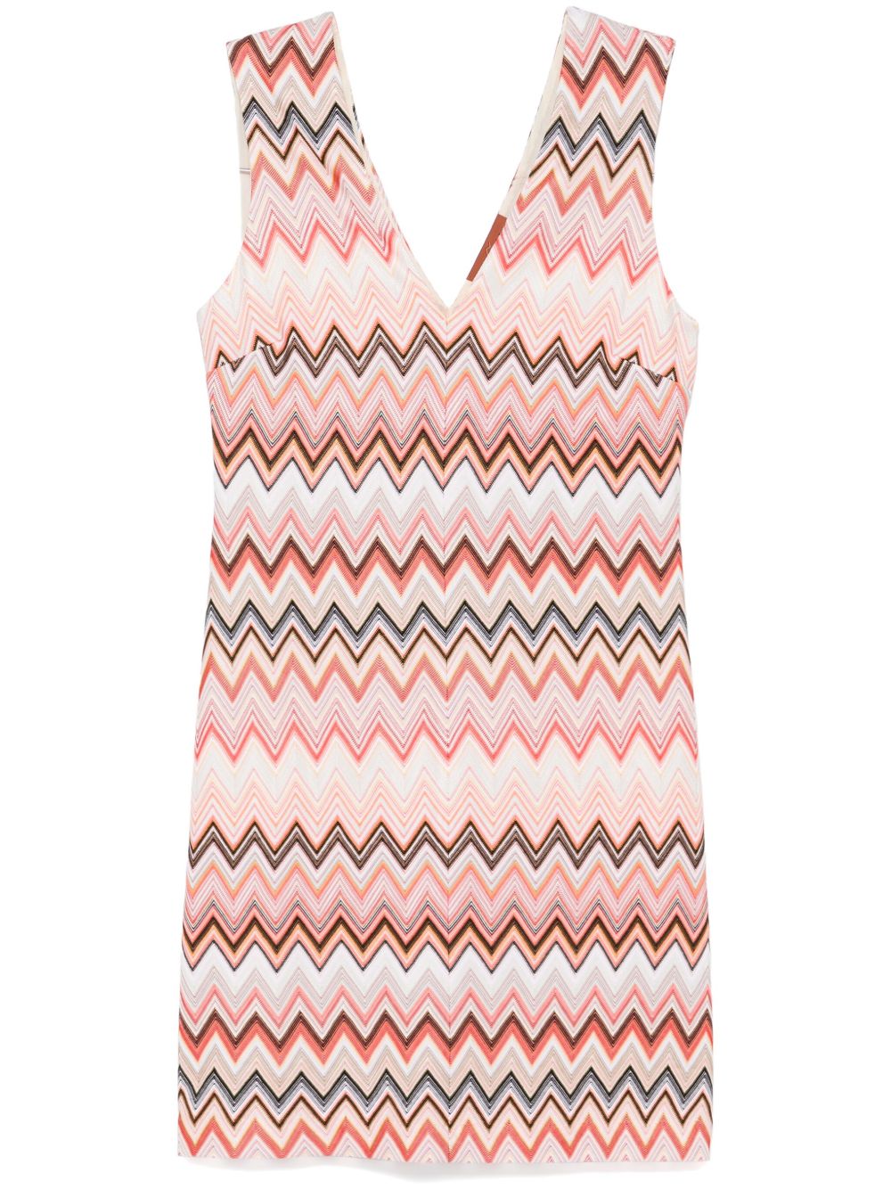 Missoni Z字形图案迷你连衣裙 - 橘色