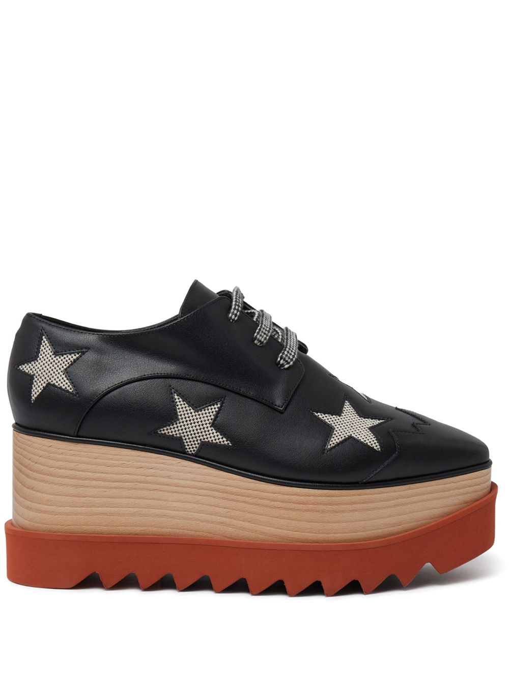 Stella McCartney Elyse Star 厚底布洛克鞋 - 黑色