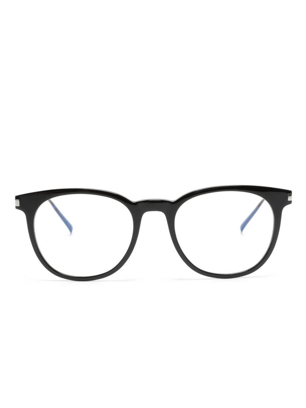 Saint Laurent Eyewear 雕刻logo圆框眼镜 - 黑色