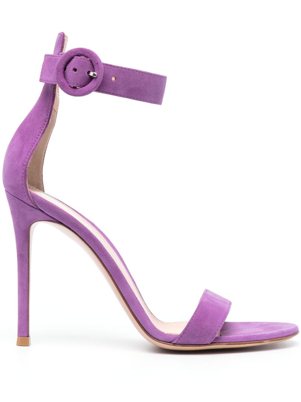 Gianvito Rossi Portofino 高跟绒面皮凉鞋 - 紫色