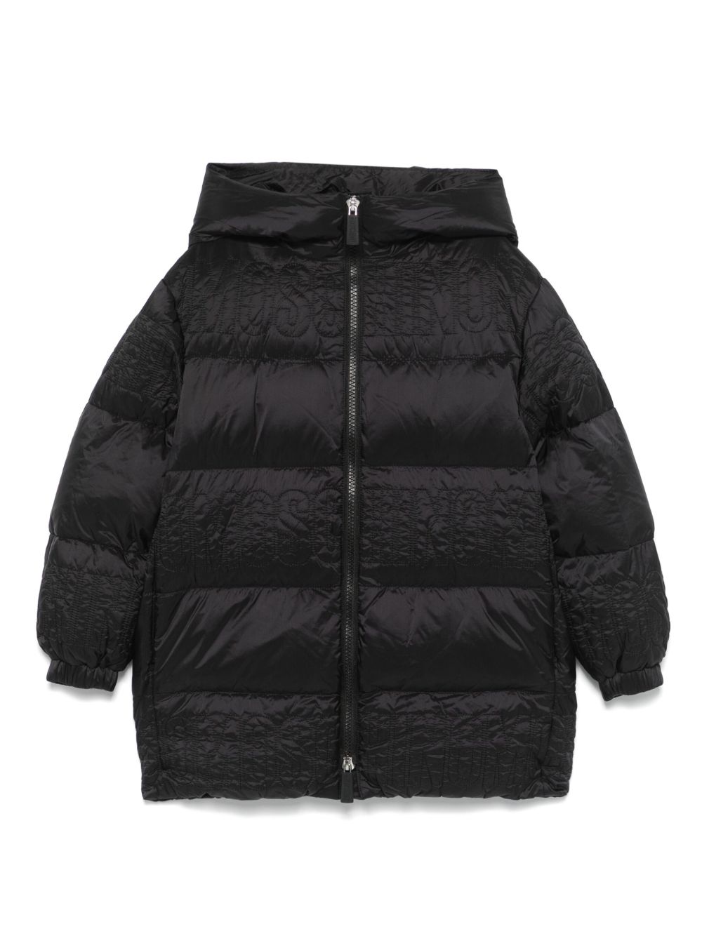 Moschino Kids logo刺绣夹克 - 黑色
