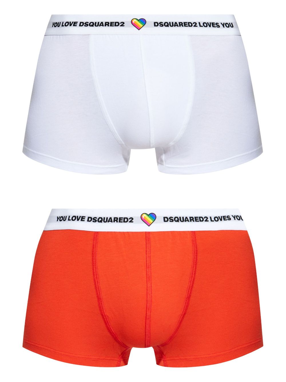 DSQUARED2 Pride 四角裤（两件装） - 白色