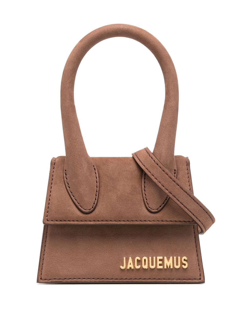 Jacquemus logo皮质手提包 - 褐色