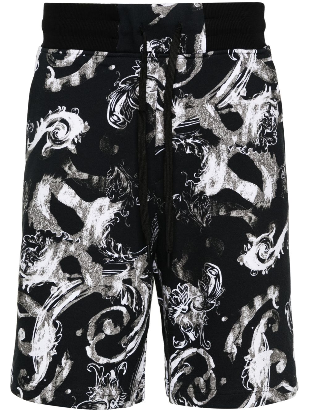Versace Jeans Couture Watercolour Couture 棉短裤 - 黑色