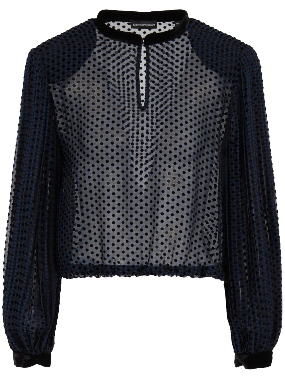 Emporio Armani 波点半透明罩衫 - 黑色