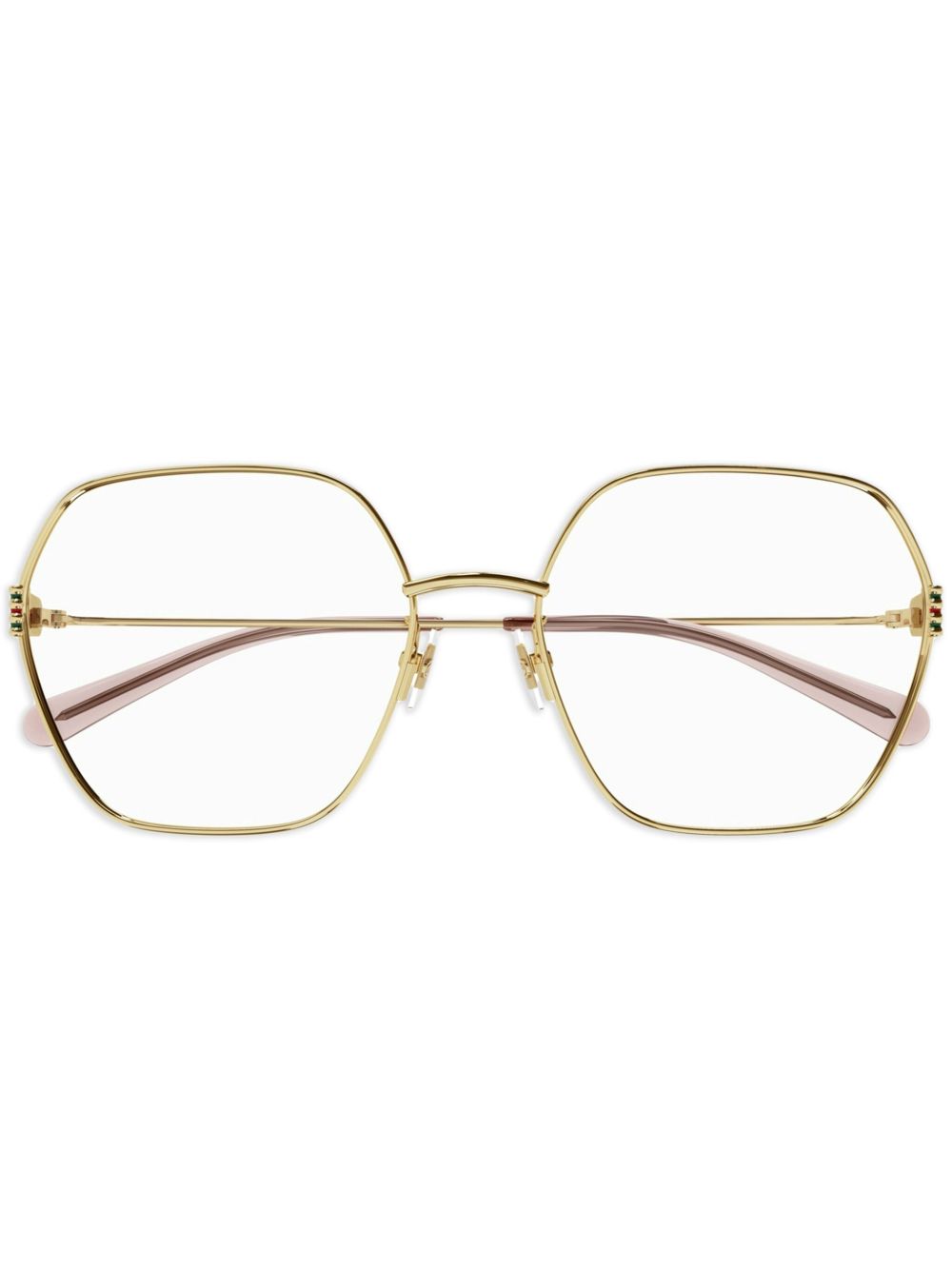 Gucci Eyewear 几何形框眼镜 - 金色