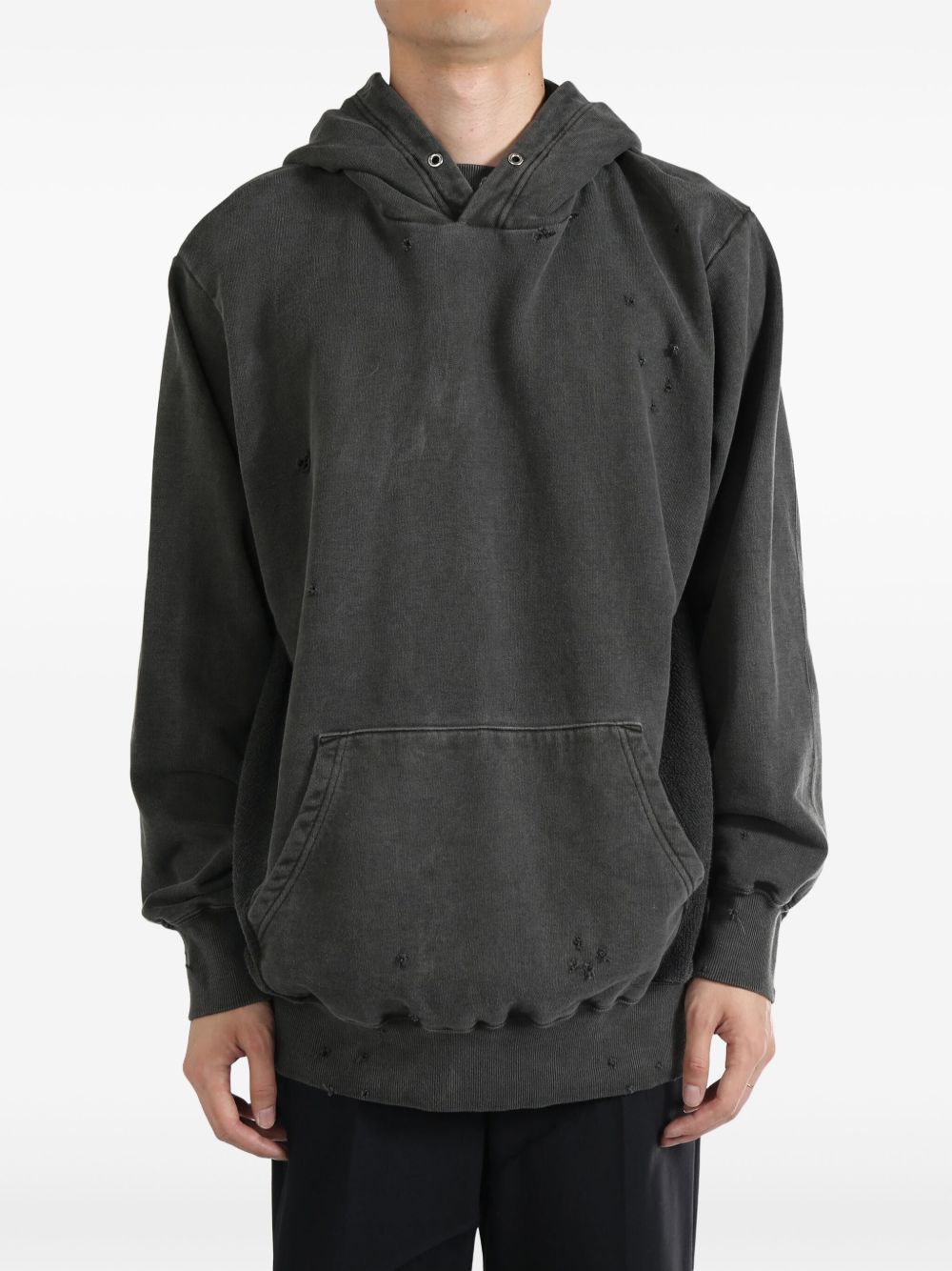 Undercover distressed-effect hoodie - 黑色