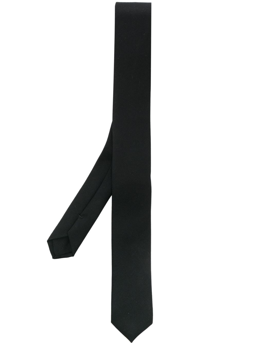 Jil Sander logo吊饰羊毛领带 - 黑色